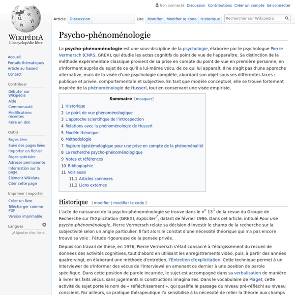 Psycho-phénoménologie
