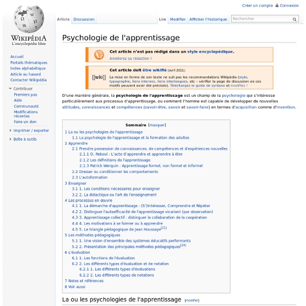 Psychologie de l'apprentissage