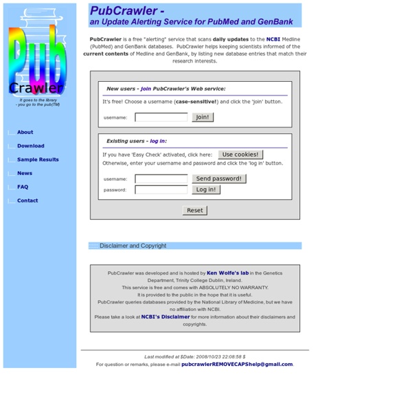 PubCrawler Web Service