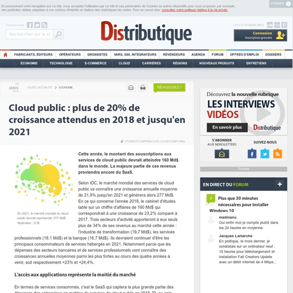 Le cloud public montera à 160 Md$ en 2018