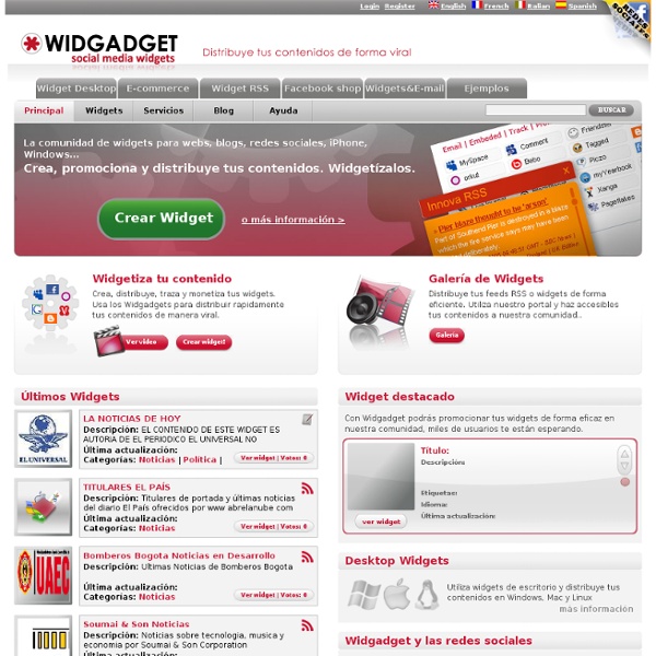 Crea y publica widgets en blogs, Facebook, MySpace - Widgadget