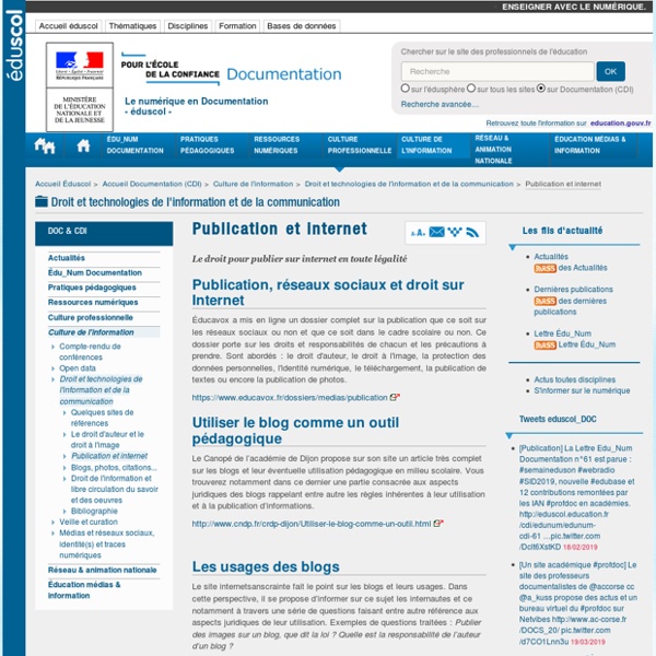 Publication et internet — Documentation (CDI)