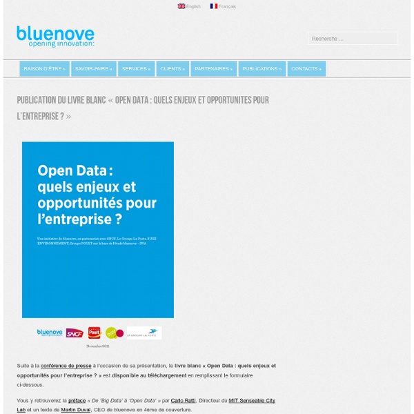 Publication du livre blanc « Open Data : quels enjeux et opportunites pour l’entreprise ? »
