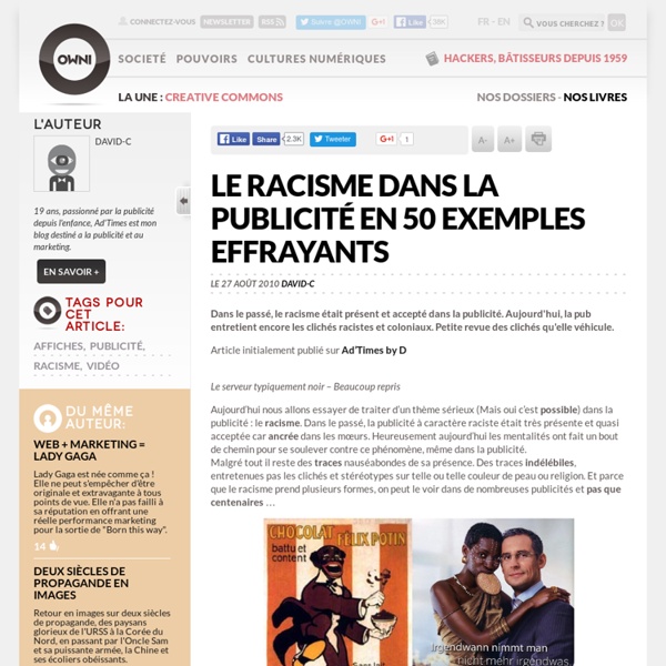 Le Racisme dans la publicité en 50 exemples effrayants » Article » OWNI, Digital Journalism