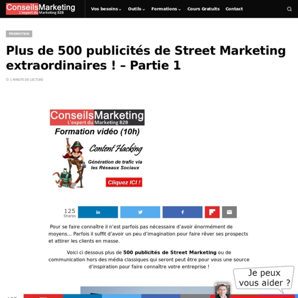 Plus de 500 publicités de Street Marketing extraordinaires ! - Partie 1