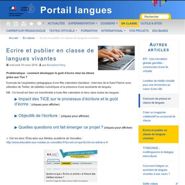 Ecrire et publier en classe de langues vivantes