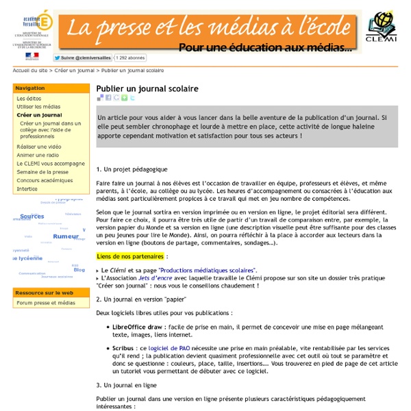 Publier un journal scolaire