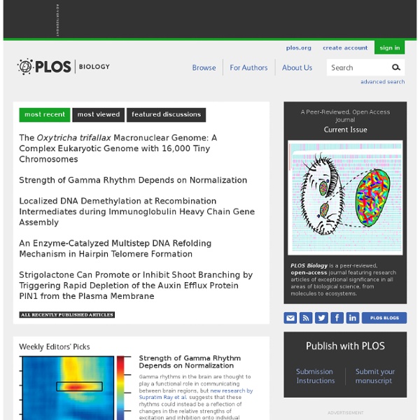 PLoS Biology : Publishing science, accelerating research