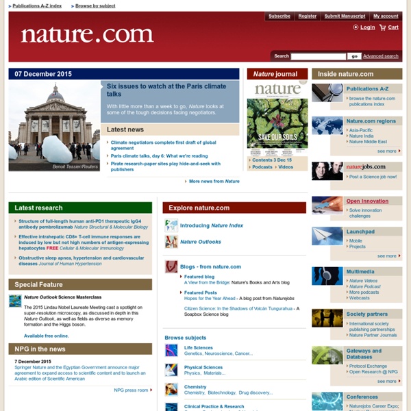 Nature Publishing Group : science journals, jobs, and information