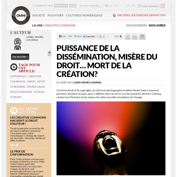 Puissance de la dissémination, misère du droit… mort de la création?