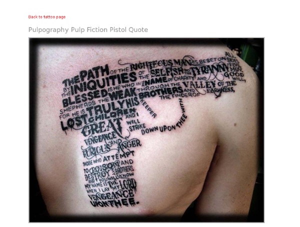 Pulpography Pulp Fiction Pistol Quote Tattoo Pictures at Checkoutmyink.com
