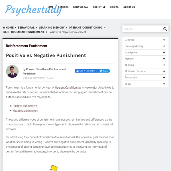Positive vs Negative Punishment - Psychestudy