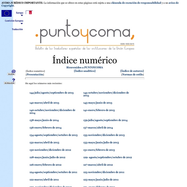 Puntoycoma - Índice numérico