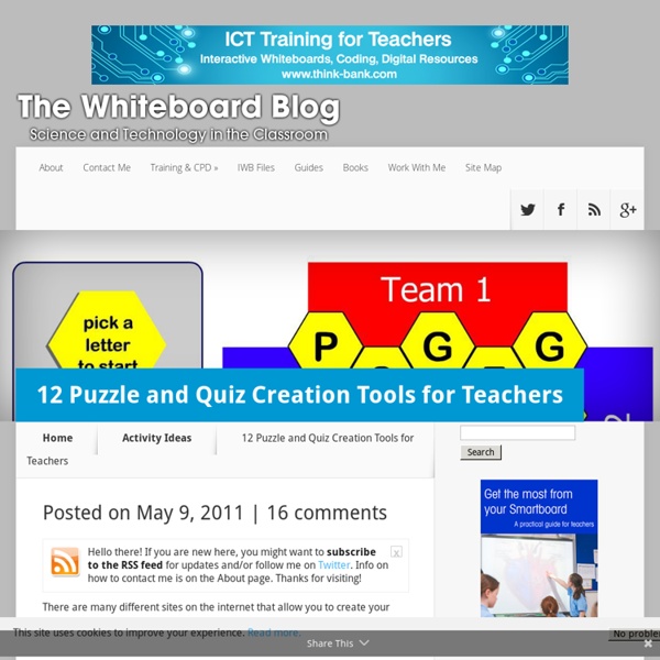 12 Puzzle and Quiz Creation Tools for Teachers Pearltrees