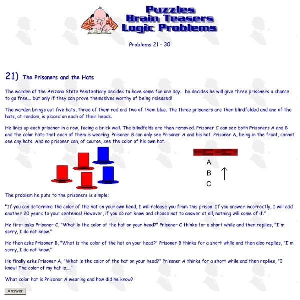 Puzzles - Brain Teasers - Logic Problems (21-30)