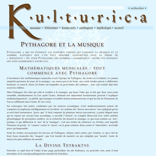 6. Kulturica : Pythagore et la musique