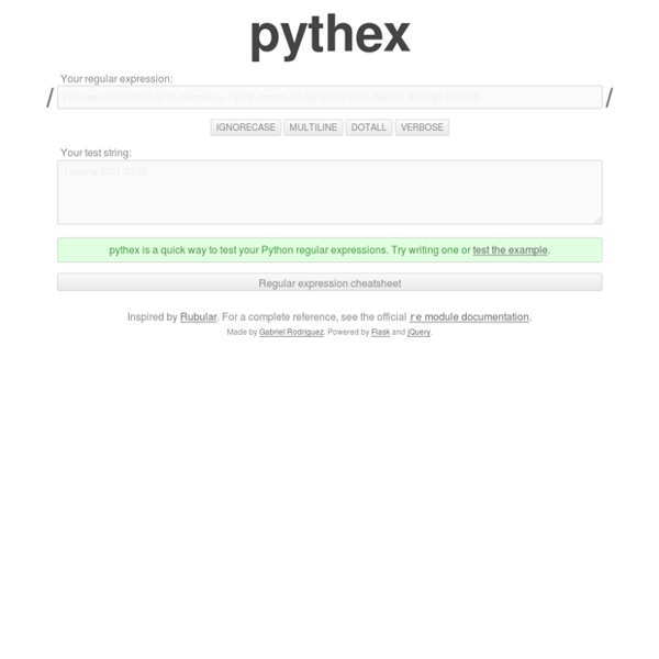 Pythex: a Python regular expression editor