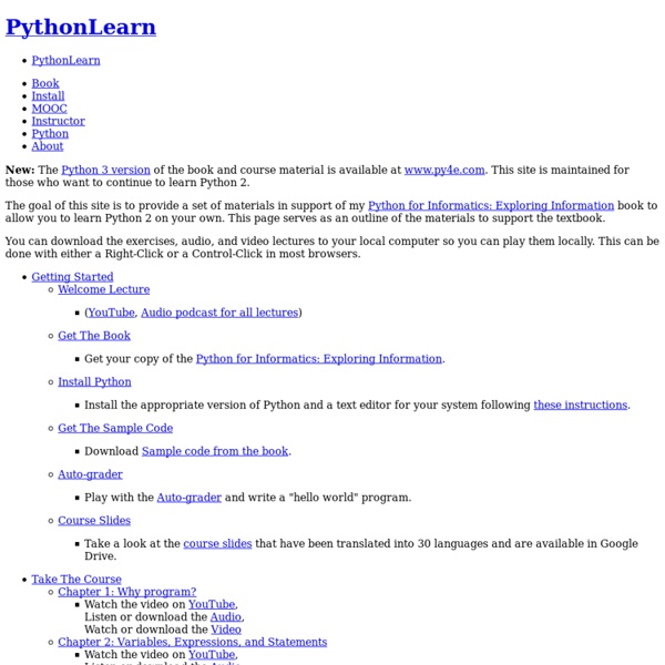 PythonLearn - Self-paced learning Python