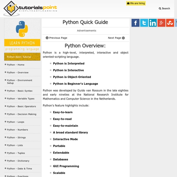 Python - Quick Guide