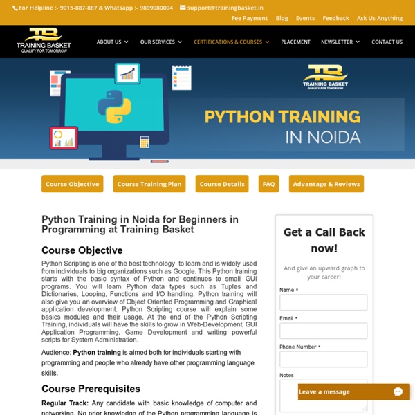 Python Training in Noida I Python Training Certification