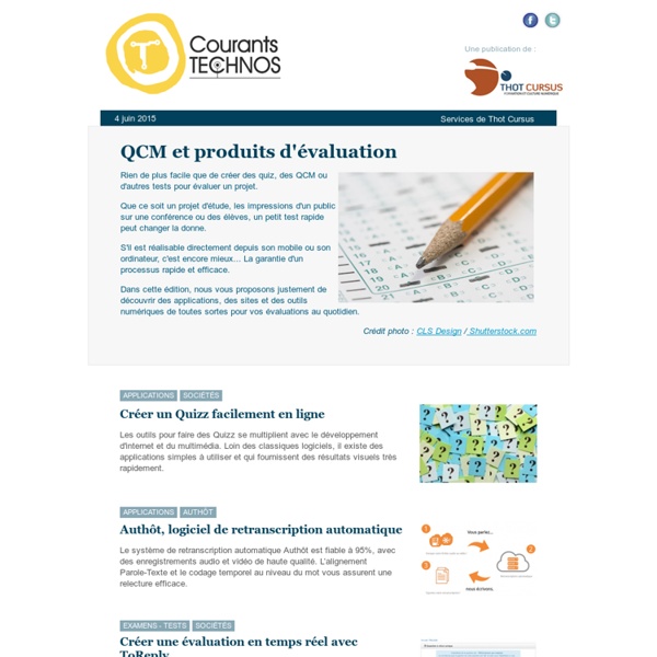 QCM et produits d'évaluation