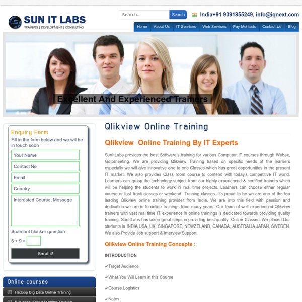 Qlikview Online Training Course in Hyderabad India USA Canada Singapore