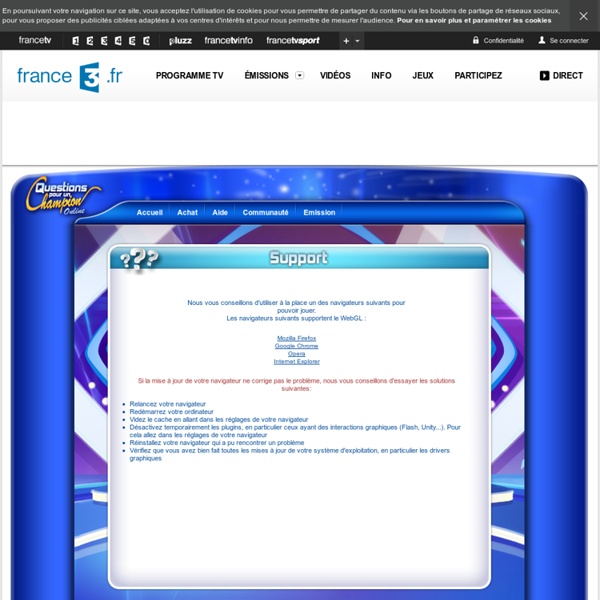 Le jeu Questions pour un Champion sur France3.fr (QPUC)