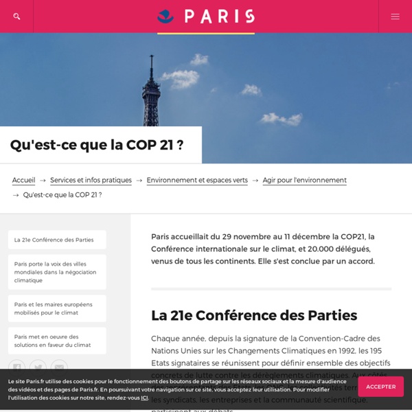 Qu'est-ce que la COP 21?