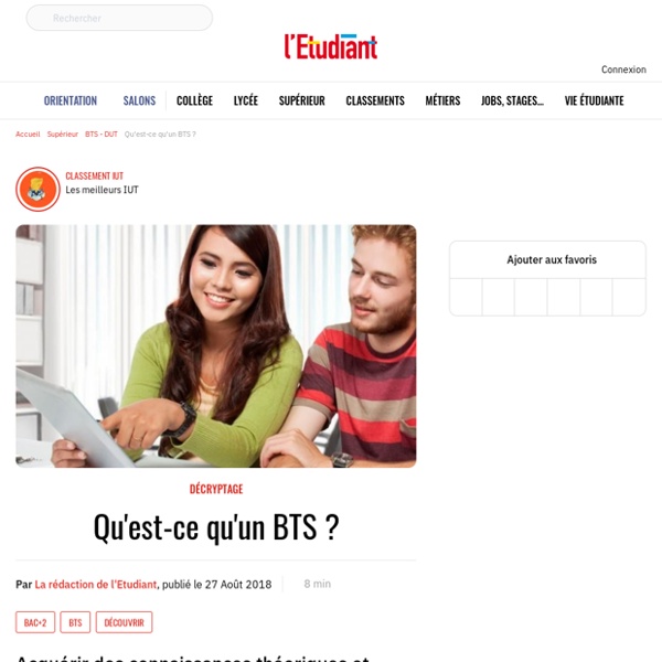 Qu'est-ce qu'un BTS ? - L'Etudiant