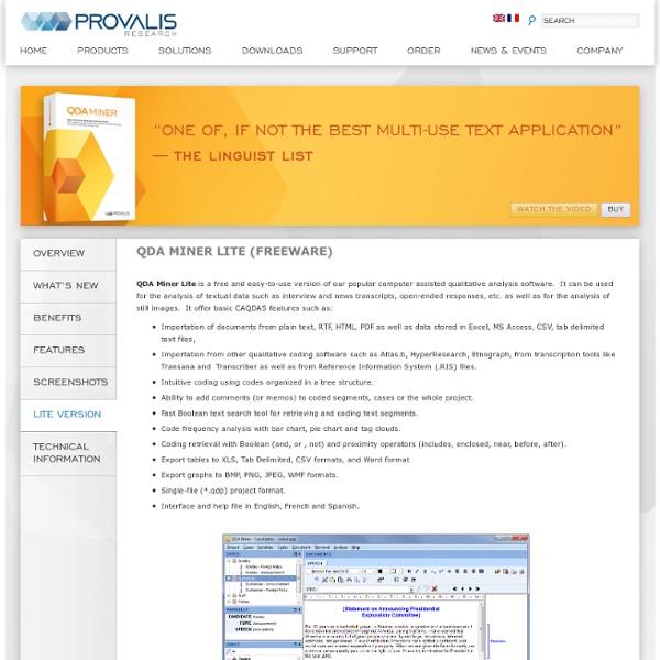 QDA Miner Lite - Free Qualitative Data Analysis Software