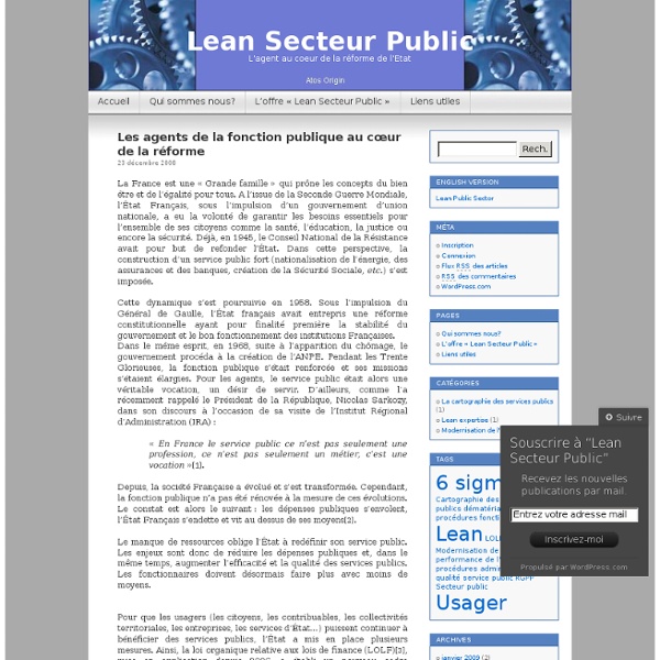 Qualité service public « Lean Secteur Public