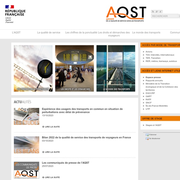 Qualité Transports - Autorité de la qualité de service dans les transports (AQST)