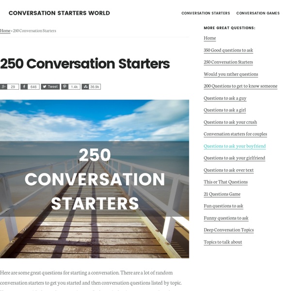 250 Quality Conversation Starters: The Only List You'll Need