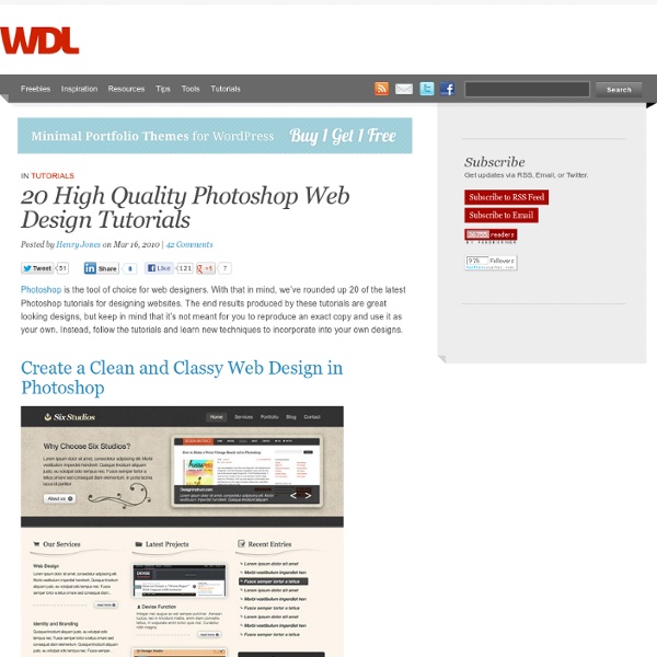 20 High Quality Photoshop Web Design Tutorials