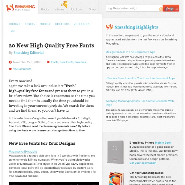 20 New High Quality Free Fonts