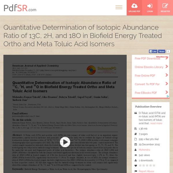 Alternative Energy Treatment Analysis of M-Toluic Acid