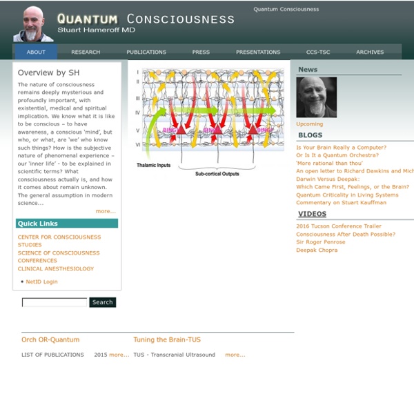 Quantum Consciousness . Stuart Hameroff