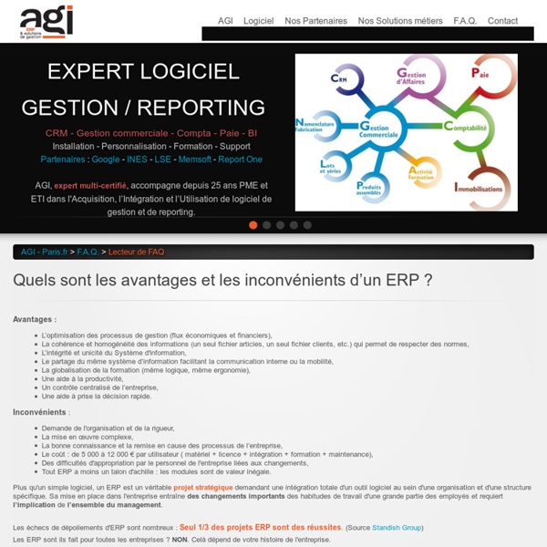 Quels sont les avantages et les inconvénients d’un ERP ? - AGI - Paris.fr