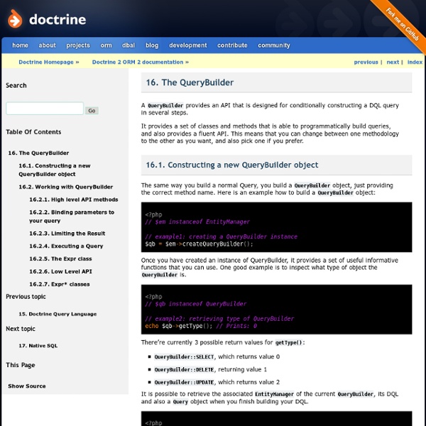 16. The QueryBuilder — Doctrine 2 ORM 2 documentation