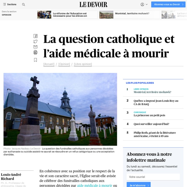 La question catholique et l’aide médicale à mourir