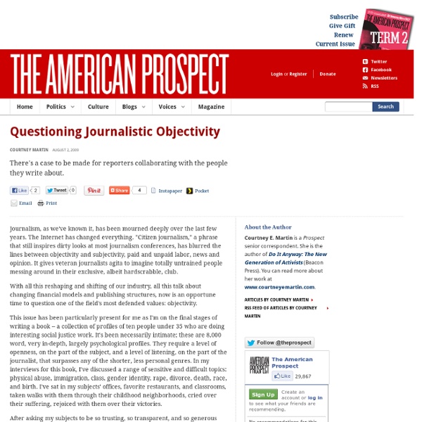 Questioning Journalistic Objectivity