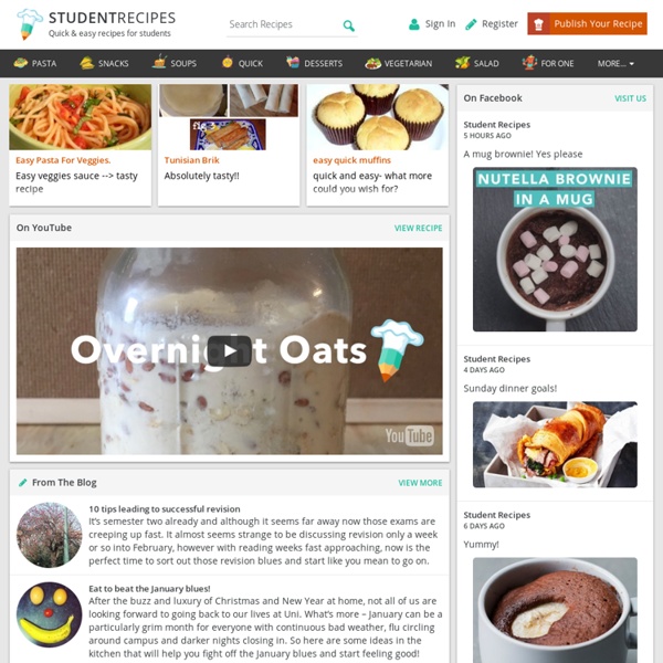 Student Recipes - Quick, easy and cheap recipes ideal for students