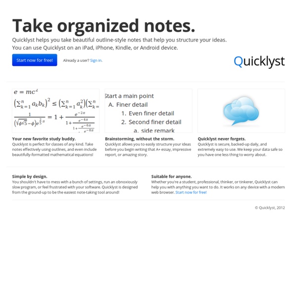 Quicklyst - take better notes.