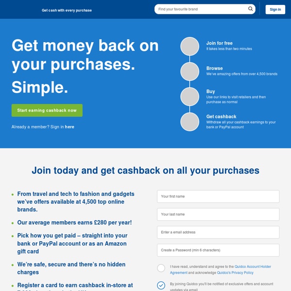 Quidco The UK's No.1 Cashback & Voucher Codes Site Pearltrees