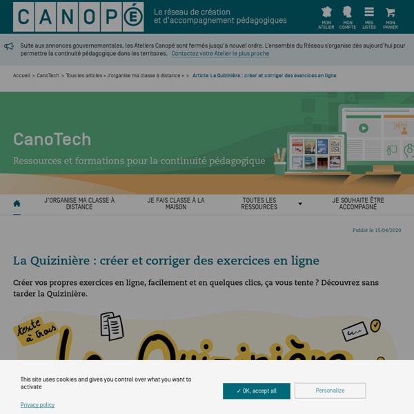 La Quizinière : créer et corriger des exercices en ligne - CanoTech