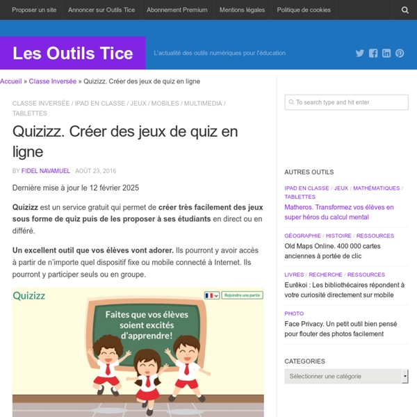 Quizizz. Créer des jeux de quiz en ligne