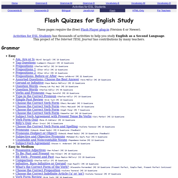 Flash Quizzes for English Study (English Study Materials, ESL, EFL)