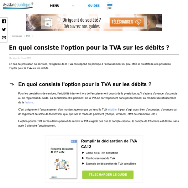 En quoi consiste l'option pour la TVA sur les débits ?