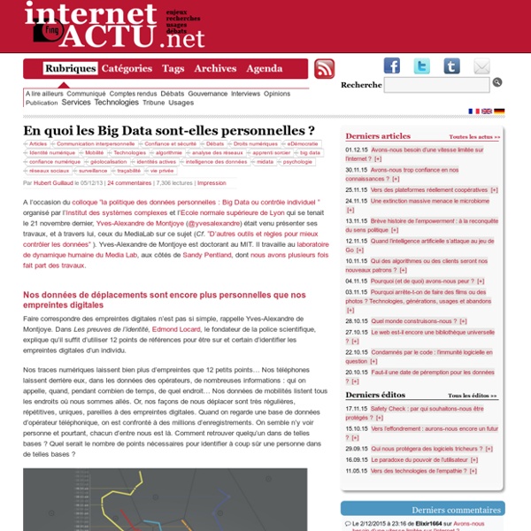 En quoi les Big Data sont-elles personnelles