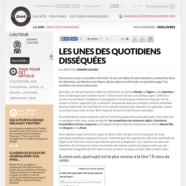 Les Unes des quotidiens disséquées